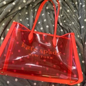 Kate Spade hot pink/clear large tote